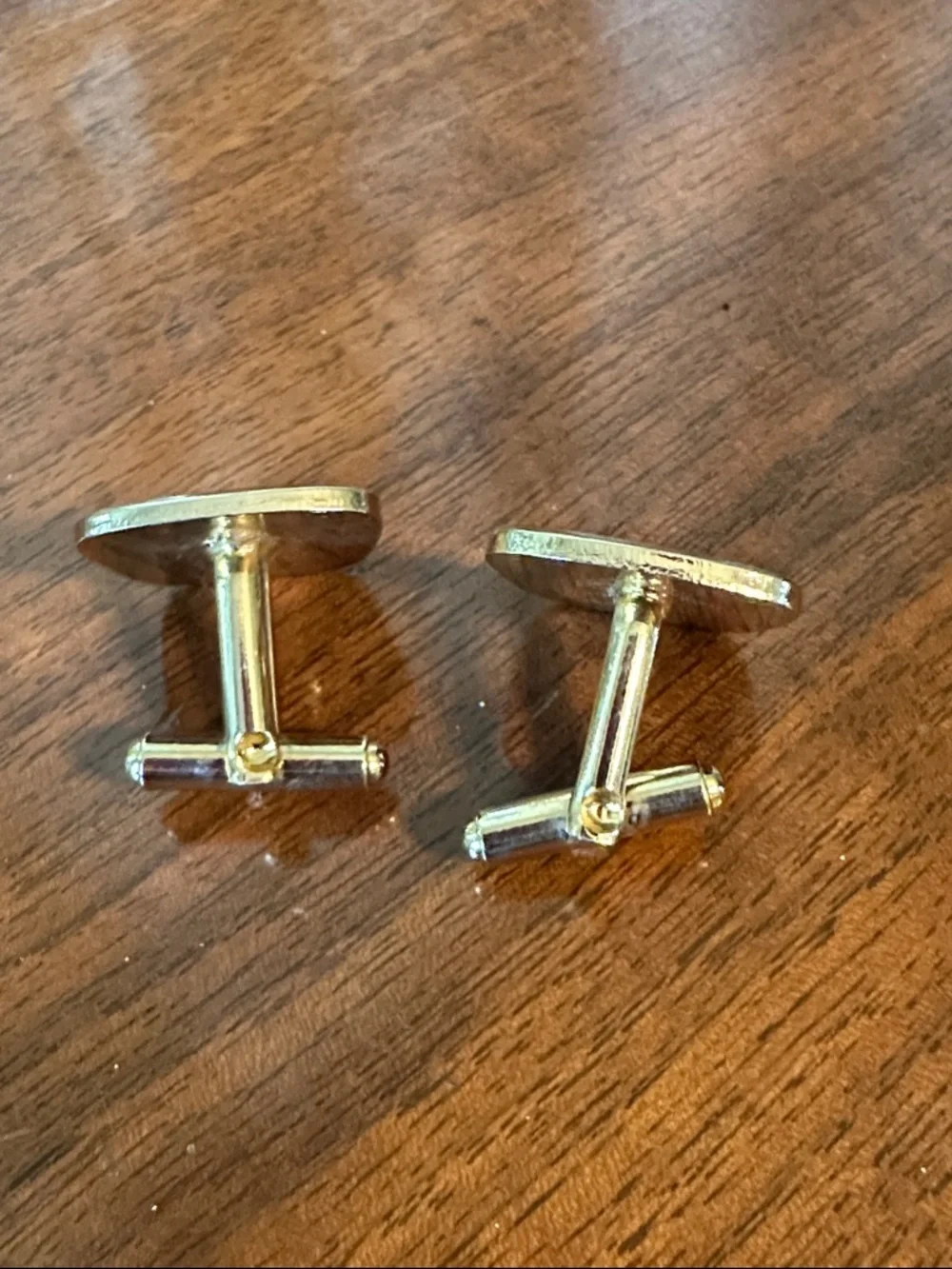 Vintage Mid Century Gold‎ Tone  Diagonal Stripe Cufflinks
